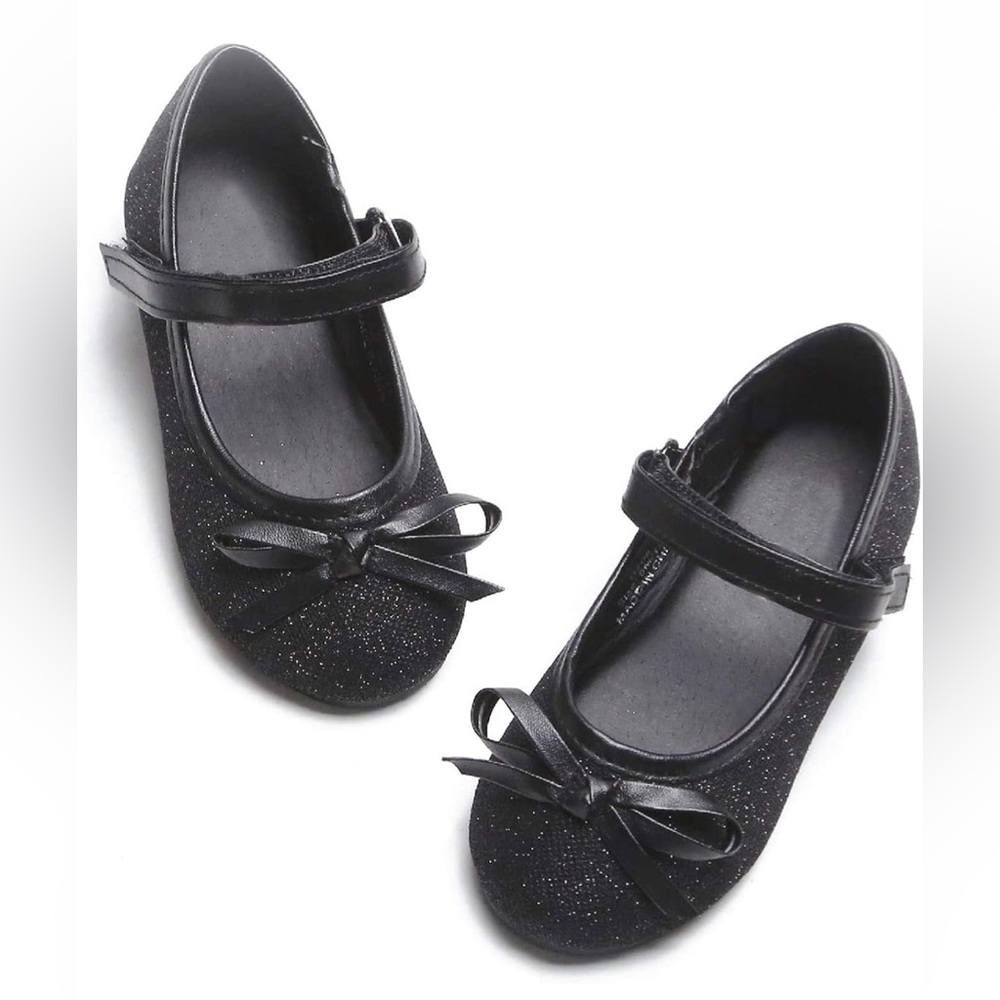 💕Black Glitter Mary Jane Flats
